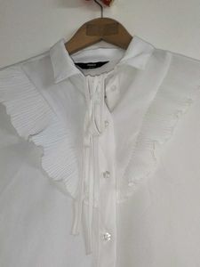 Elegant White Ruffle Formal shirt