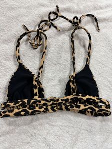 Vintage Leopard Print Bikini Top