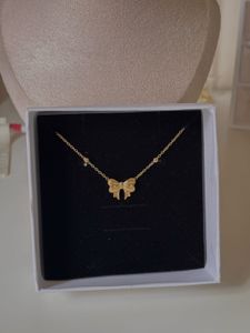 Bow Beaded Chain Necklace Anti-tarnish