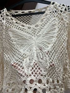 white crochet top