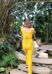 Chic Yellow Sleeveless Jumpsuit