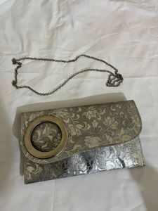 Floral Silver Clutch