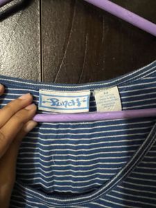 Striped Tie-Shoulder Top