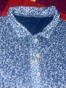 Beautiful Blue Shirt Style Mesh Top....