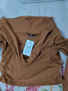 Stylish Brown Long Sleeve Top