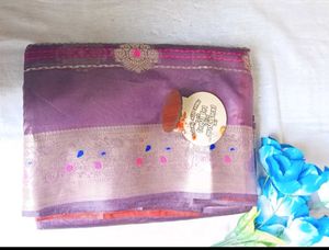 Purple Party Wear Banarasi Silk Saree