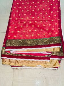 FOR DIWALI New Red Silk Saree