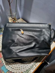 Black Caprese Faux Leather Bag