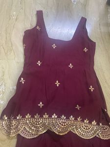 Maroon Embellished Suit