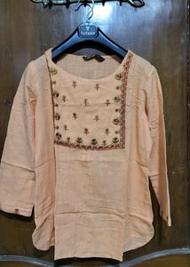 Peachy Coral Short Kurti