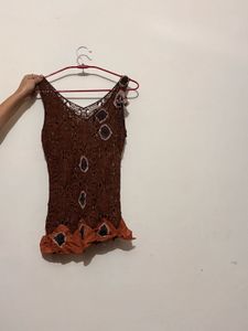 Crochet Brown Tank Top