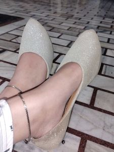 Sparkly Silver Ballet Flats