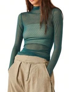 Chartreuse Sheer Long Sleeve Top