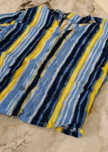 beautiful blue stripe crop top 😻😻