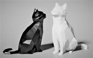 Low Poly Cat Statue