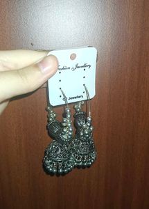 Silver Jhumka Earrings