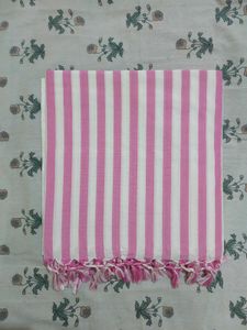 Pink Striped Bhagalpuri Cotton Chadar