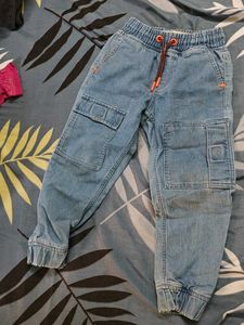Kids Denim Cargo Pants