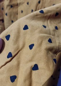 Mustard Yellow Heart Print Dress