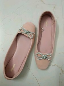 Bata Pink Bow Flats