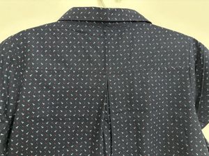 Navy Print Short Sleeve Shirt