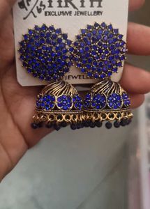 New navy blue earnings jhumka