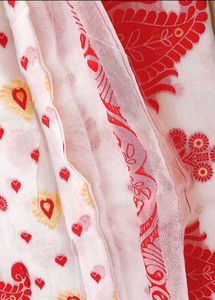 Durga Pujo Special Lal Sada Jamdani