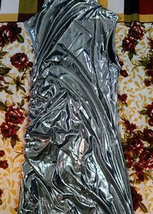 Metallic Ruched Bodycon Dress