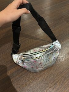 Geometric Silver Fanny Pack
