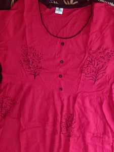Red Floral Kurta