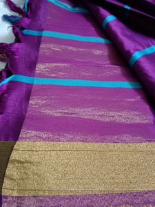 Pure Silk Saree With Gold Boarder