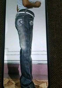 Grey Embroidered Jeans (Women&#39;s)