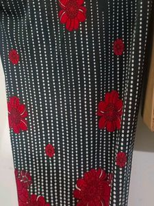 Polyester Floral Print Straight Pant