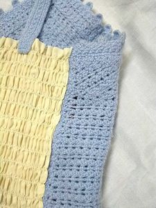 Pastel Blue Crochet Crop Top