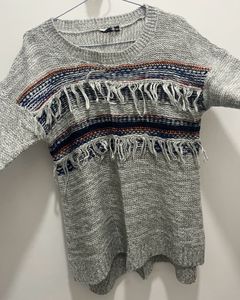 Grey Pullover High Low Style