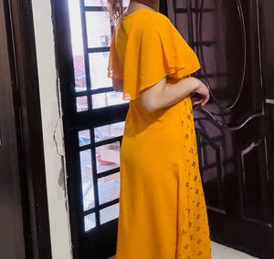 Yellow Print Maxi Dress