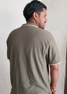 Men’s Olive Zipper Polo TShirt– Premium Collection