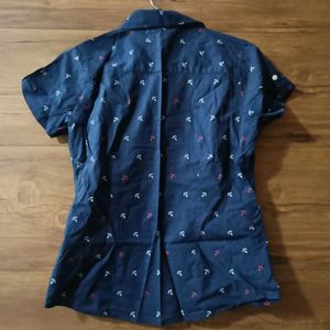 Navy Blue Shirt Half Sleeve