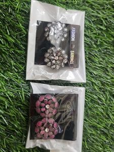 Fashion Flower Earrings - Two Pairs