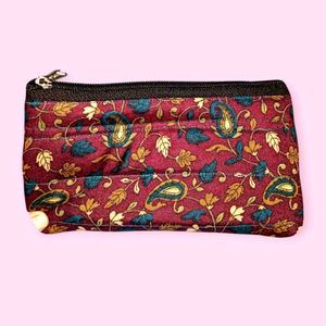 Floral Single Zipper Pouch