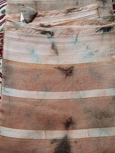Nude Tie Die Saree