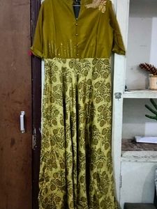 Elegant Ethnic olive green Gown
