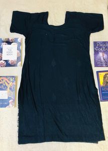 Black Embroidered Kurta ( Women )