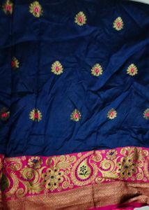 Self Design Banarasi Cotton Silk Saree Multicolor