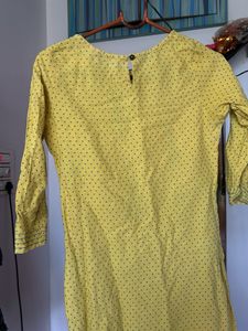 Yellow Embroidered Kurti