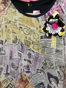 Unique Newspaper Print Top