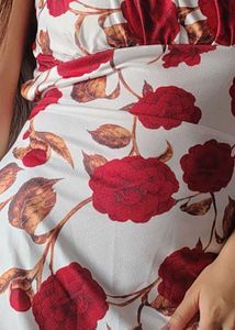 Elegant floral printed fit and flare mini dress