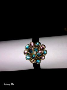 Teal Flower Hair Tie