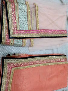 2part Saree Net With Pure Fabric
