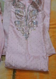 Pink Embellished Kurta Set